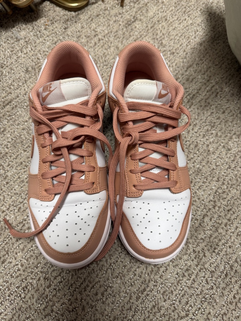 Nike Women’s Low-Top Sneakers in Dusty Pink and White